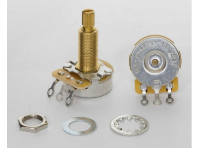 CTS-A500L, Potentiometer (Poti), 500K-Ohm logarithmisch, lange Achse, für 10mm Bohrung, Vintage Dimple Back