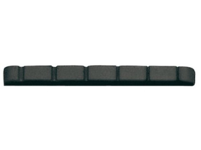 GeWa Kunststoffsattel, schwarz, vorgekerbt, 43,0 x 6,0 x 9,2/8,3 mm für E-Gitarre, Gibson style