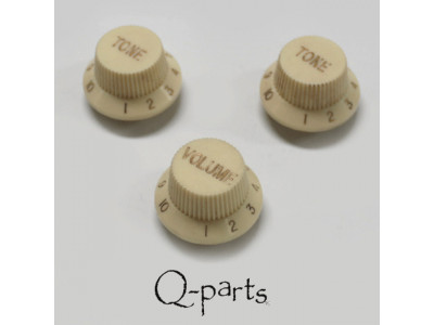 Qparts AG1158892/AG1170392 PSV100ADWH Aged Collections Potiknopf creme Set, Kunststoff, 1x Volume, 2x Tone für ST Modelle