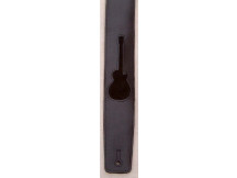 Bull Gitarrengurt 3062067 Glattleder mit Inlayform einer Gitarre (LesPaul-type)