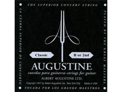 Augustine Black Low Tension B2 Einzelsaiten für Konzert Gitarre