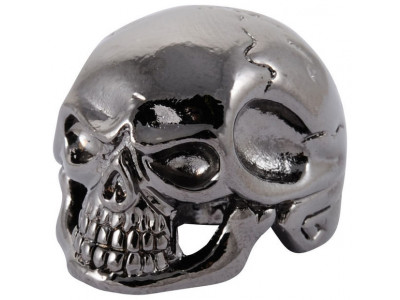 Qparts Potiknopf Jumbo Skull 1, black chrome, face straight, Sonderpreis/Restposten!